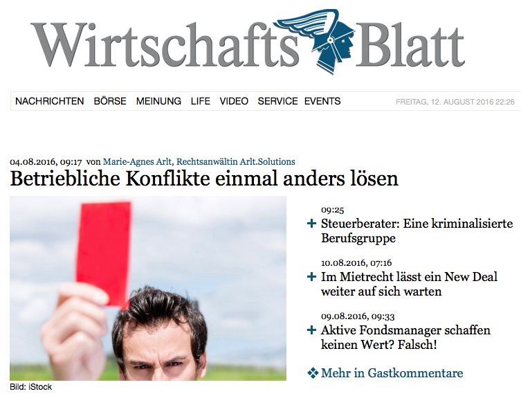 Dr. Marie-Agnes Arlt | Wirtschaftsblatt | 4. August 2016